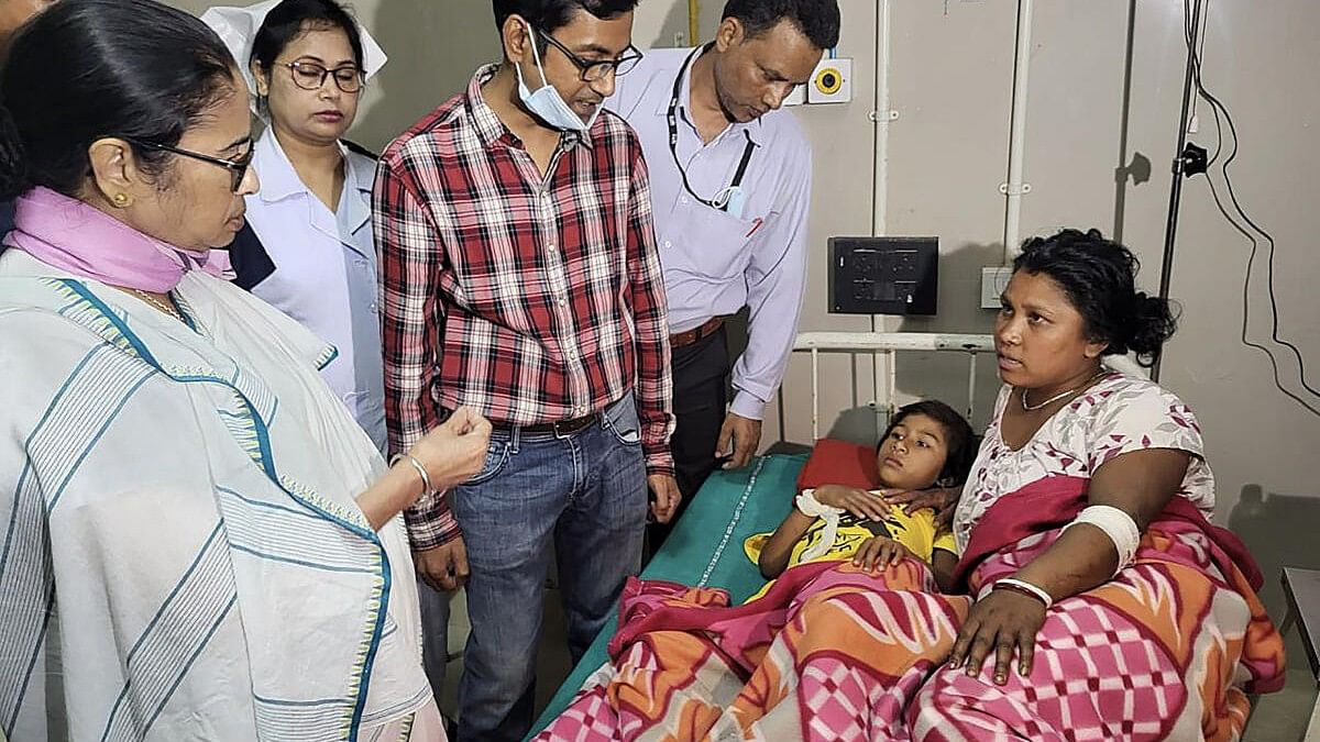 <div class="paragraphs"><p>Bengal CM and TMC supremo Mamata Banerjee at a hospital where the injured were admitted after a storm lashed the state's Jalpaiguri district.&nbsp;</p></div>