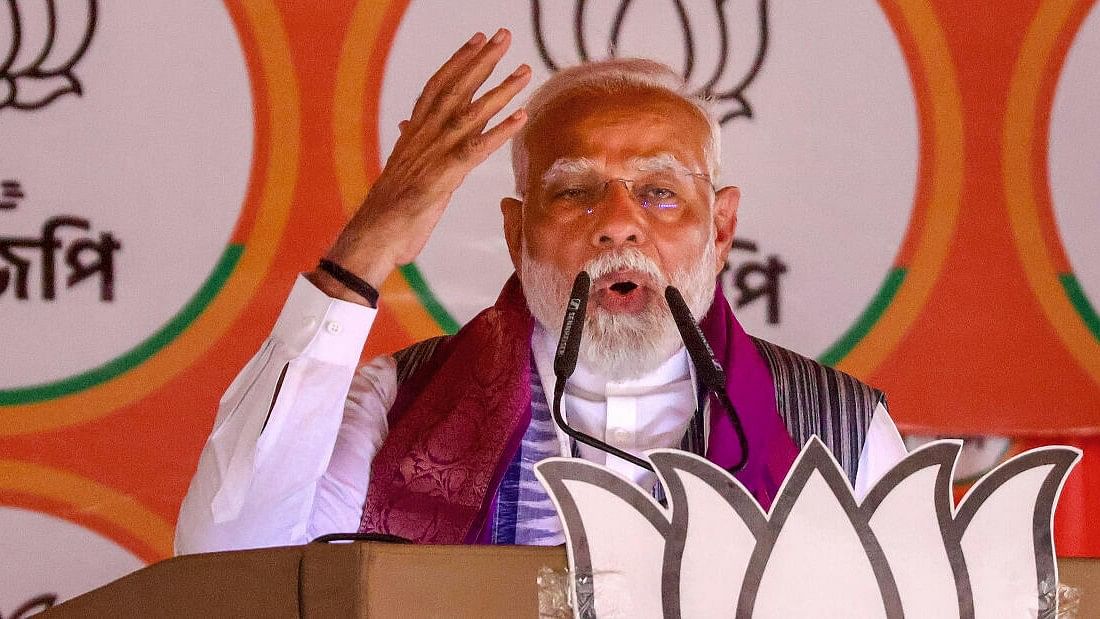 <div class="paragraphs"><p>Prime Minister Narendra Modi addresses a public meeting for Lok Sabha elections, in Malda district, Bengal.&nbsp;</p></div>