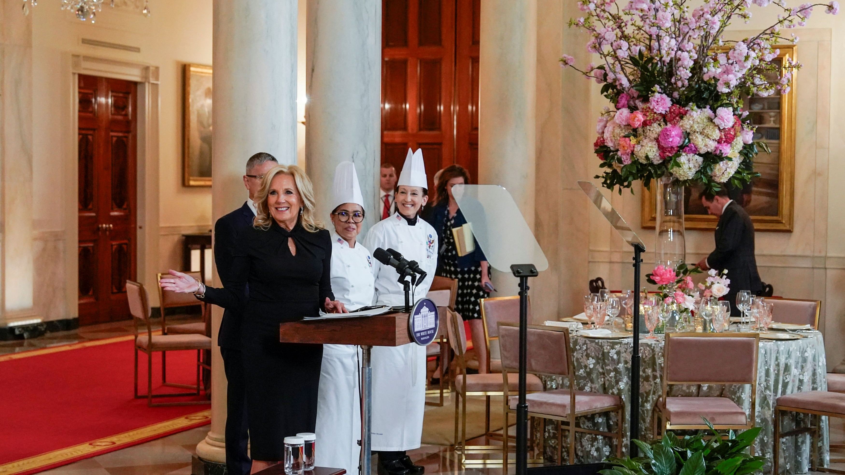 <div class="paragraphs"><p>US first lady Jill Biden hosts a media preview in advance of Wednesday evening's State Dinner in honor of Japanese Prime Minister Fumio Kishida at the White House in Washington, US</p></div>