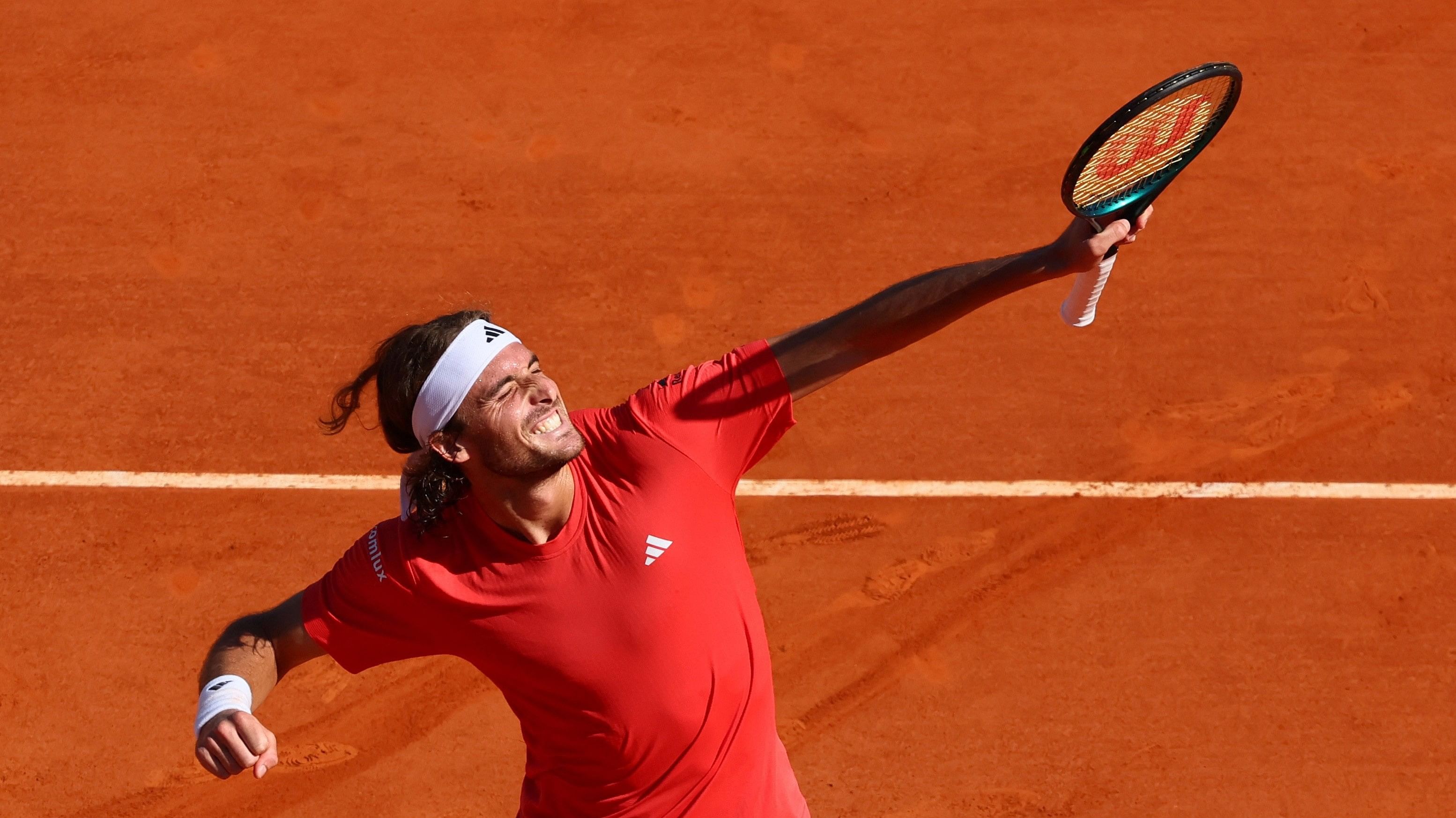 <div class="paragraphs"><p>Tennis - ATP Masters 1000 - Monte Carlo Masters - Monte Carlo Country Club, Roquebrune-Cap-Martin, France - April 13, 2024 Greece's Stefanos Tsitsipas celebrates winning his semi final match against Italy's Jannik Sinner </p></div>