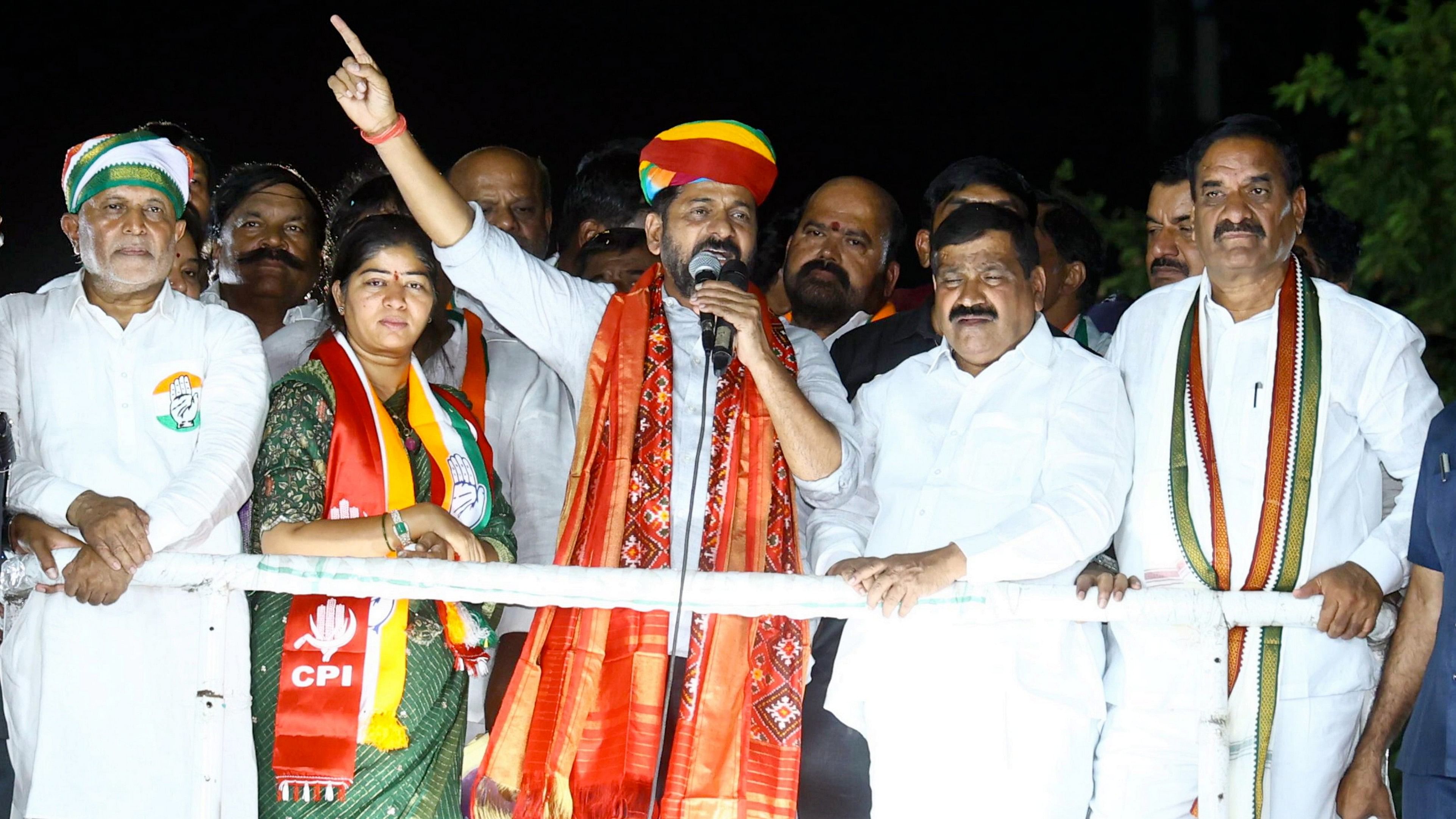 <div class="paragraphs"><p>Telangana Chief Minister Revanth Reddy addresses an election rally for the Lok Sabha elections, in Hyderabad.</p></div>