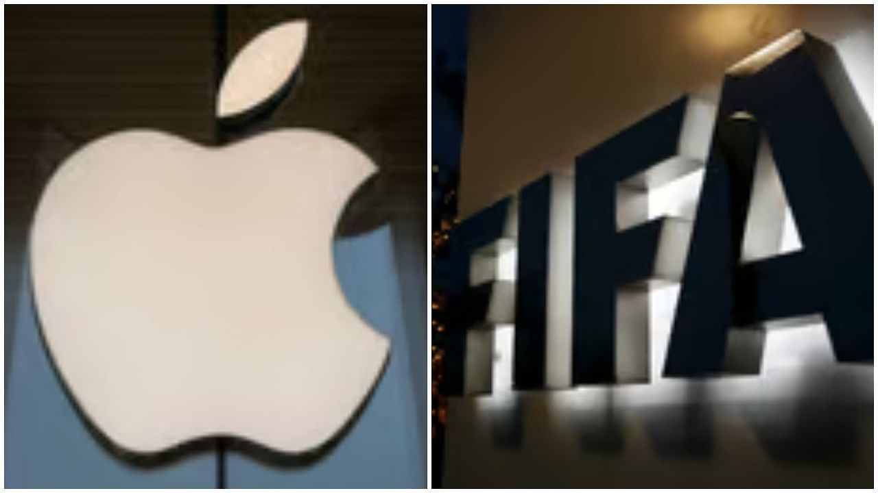 <div class="paragraphs"><p>The Apple logo (L); the FIFA logo</p></div>