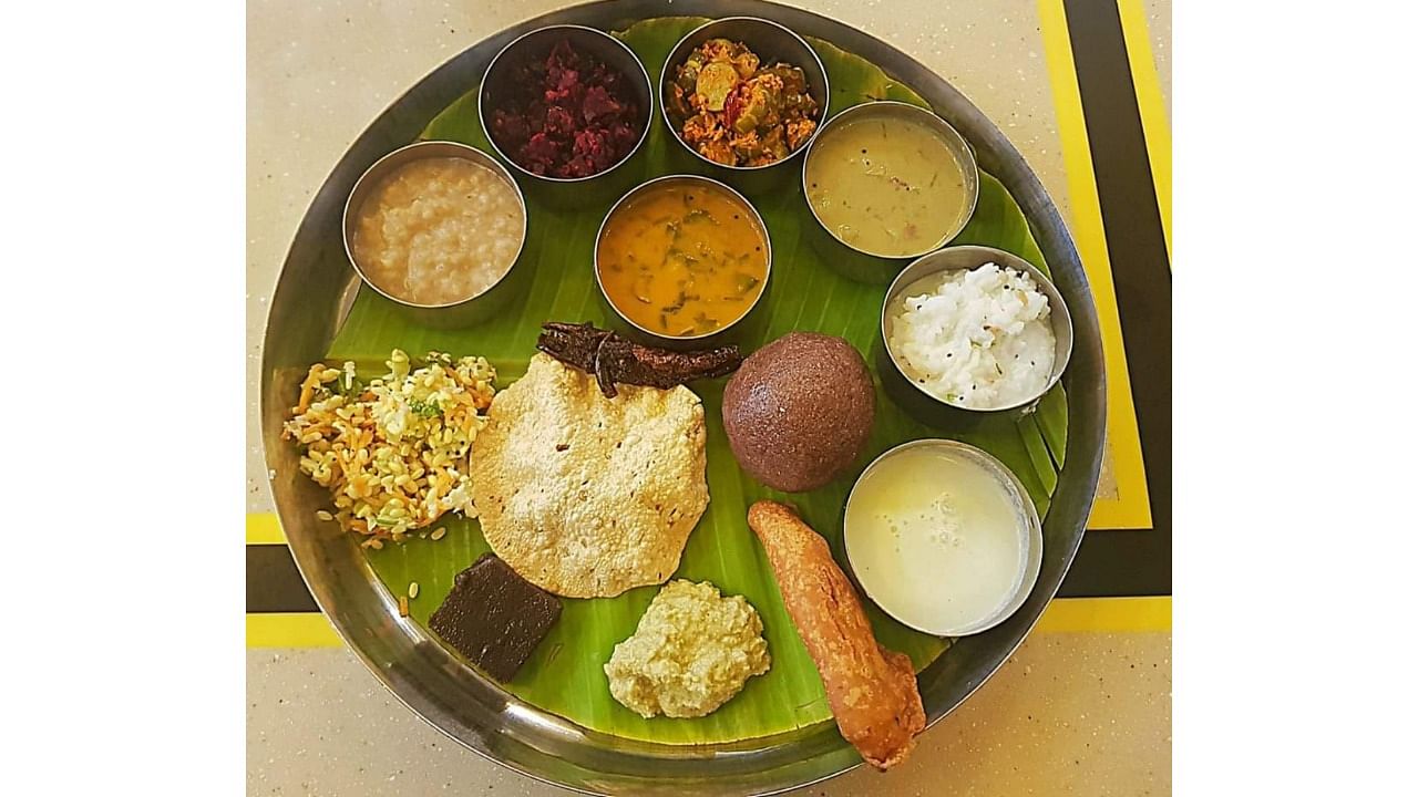 <div class="paragraphs"><p>A South Indian thali by chefs Ramya and Raghunath.</p><p></p></div>