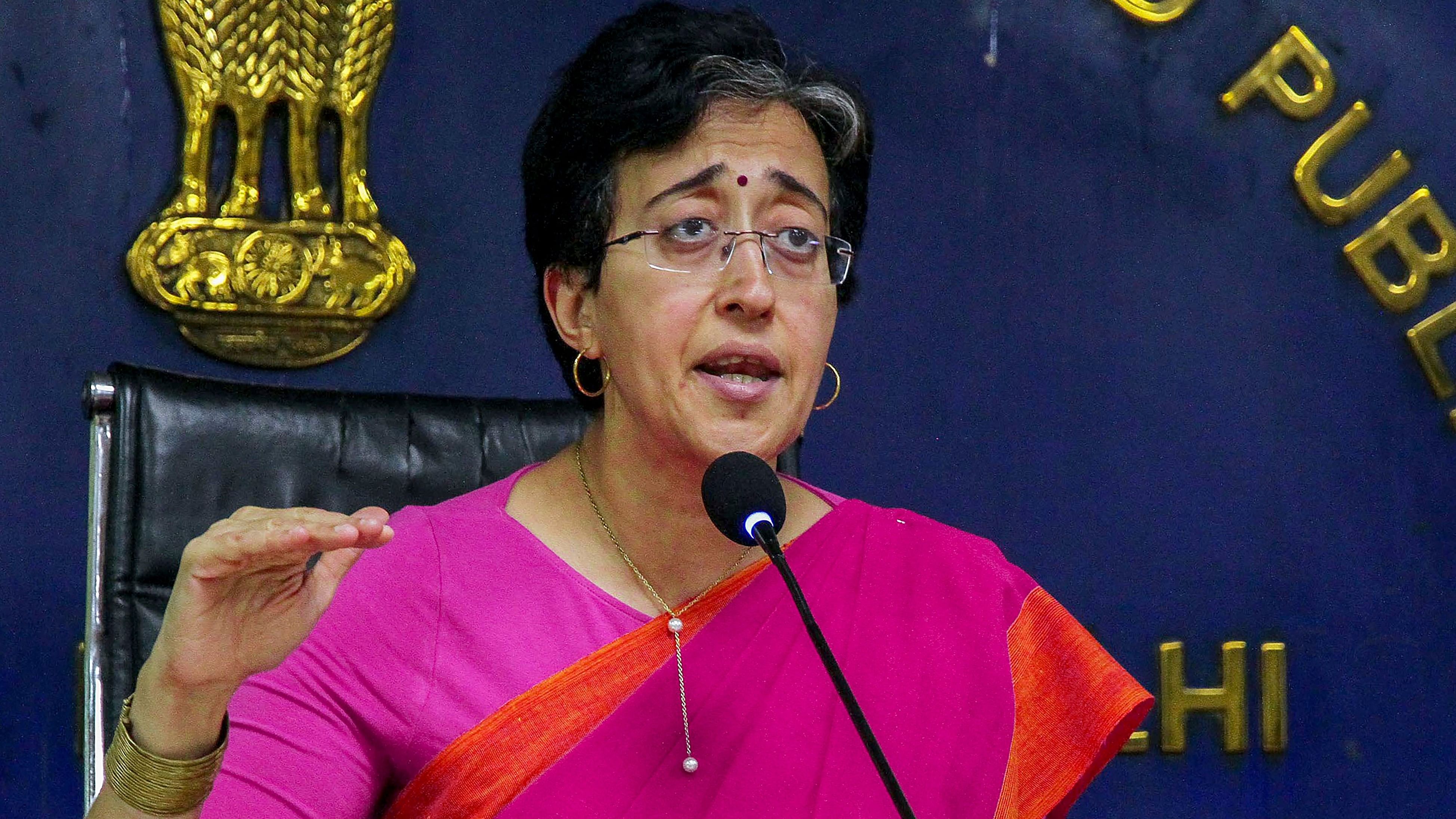 <div class="paragraphs"><p>Delhi minister Atishi  addresses a press conference at the Delhi Secretariat on Tuesday, May 28, 2024. </p></div>