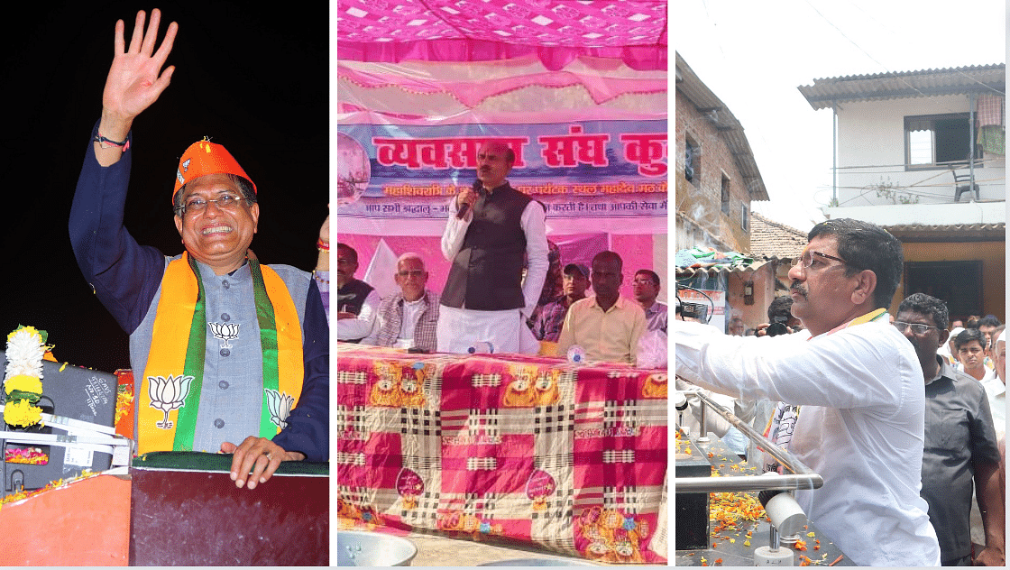 <div class="paragraphs"><p>(L-R) - BJP's Piyush Goyal, Congress' K N Tripathi and independent candidate Nilesh Bhagwan Sambare.</p></div>