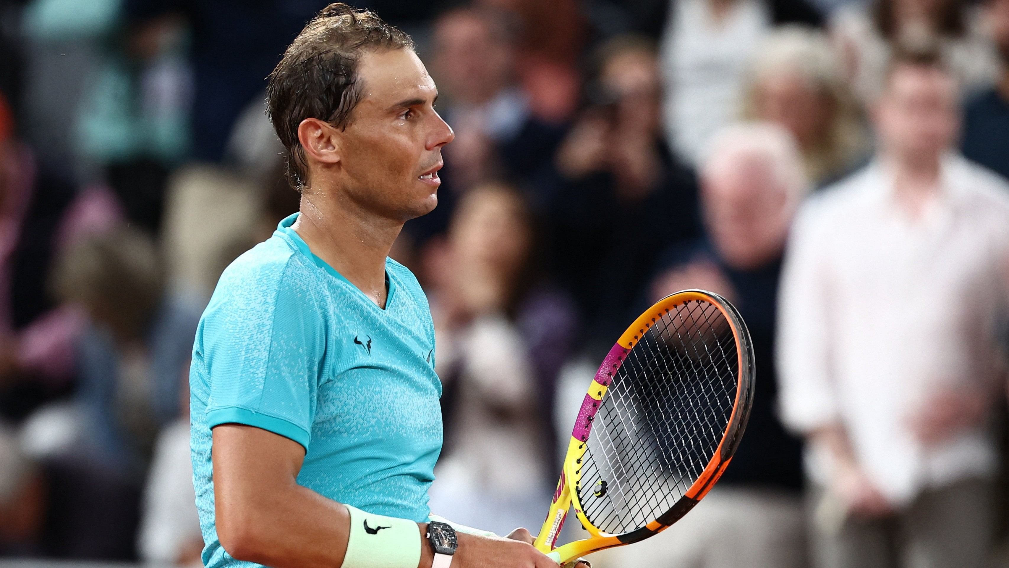 <div class="paragraphs"><p>Spain's Rafael Nadal looks dejected after losing his first round match against Germany's Alexander Zverev at the French Open.</p></div>