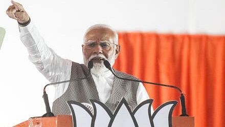 <div class="paragraphs"><p>Prime Minister and senior BJP leader Narendra Modi addresses a rally for Lok Sabha elections, at Kartar Nagar in New Delhi, Saturday, May 18, 2024.</p></div>