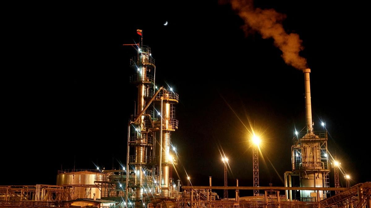 <div class="paragraphs"><p>A Russian state flag flies on the top of a diesel plant in the Yarakta Oil Field, owned by Irkutsk Oil Company (INK), in Irkutsk Region, Russia</p></div>