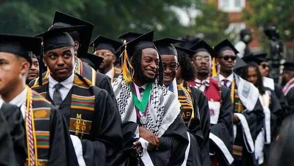 <div class="paragraphs"><p>Morehouse College graduates attend a commencement ceremony in Atlanta.</p></div>