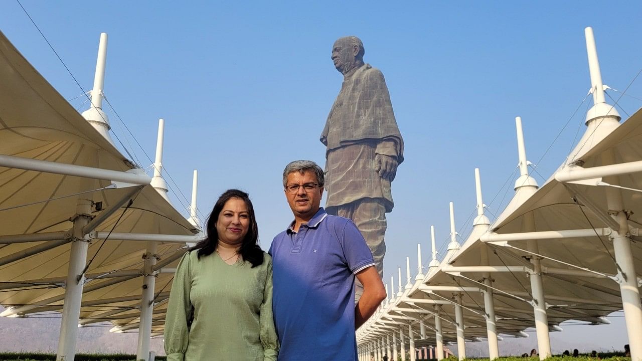 Sneha and Sandeep at the Statue Of Unity, Gujarat.