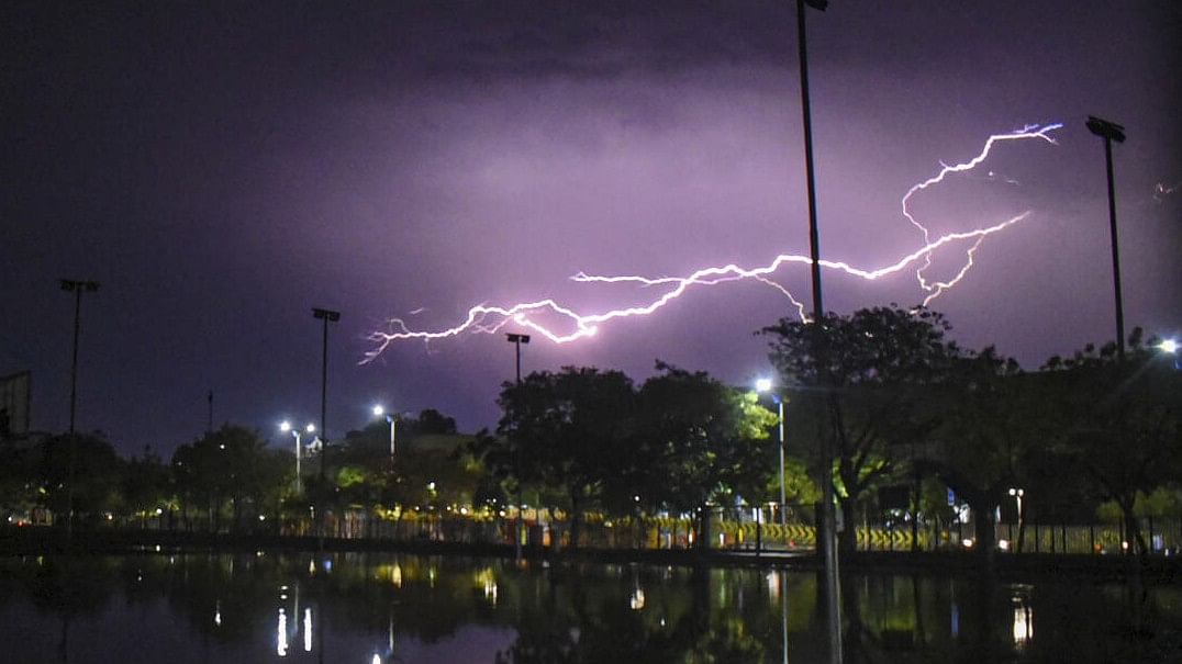 <div class="paragraphs"><p>Lightning flashes in the sky after rain. (Representative image)</p></div>