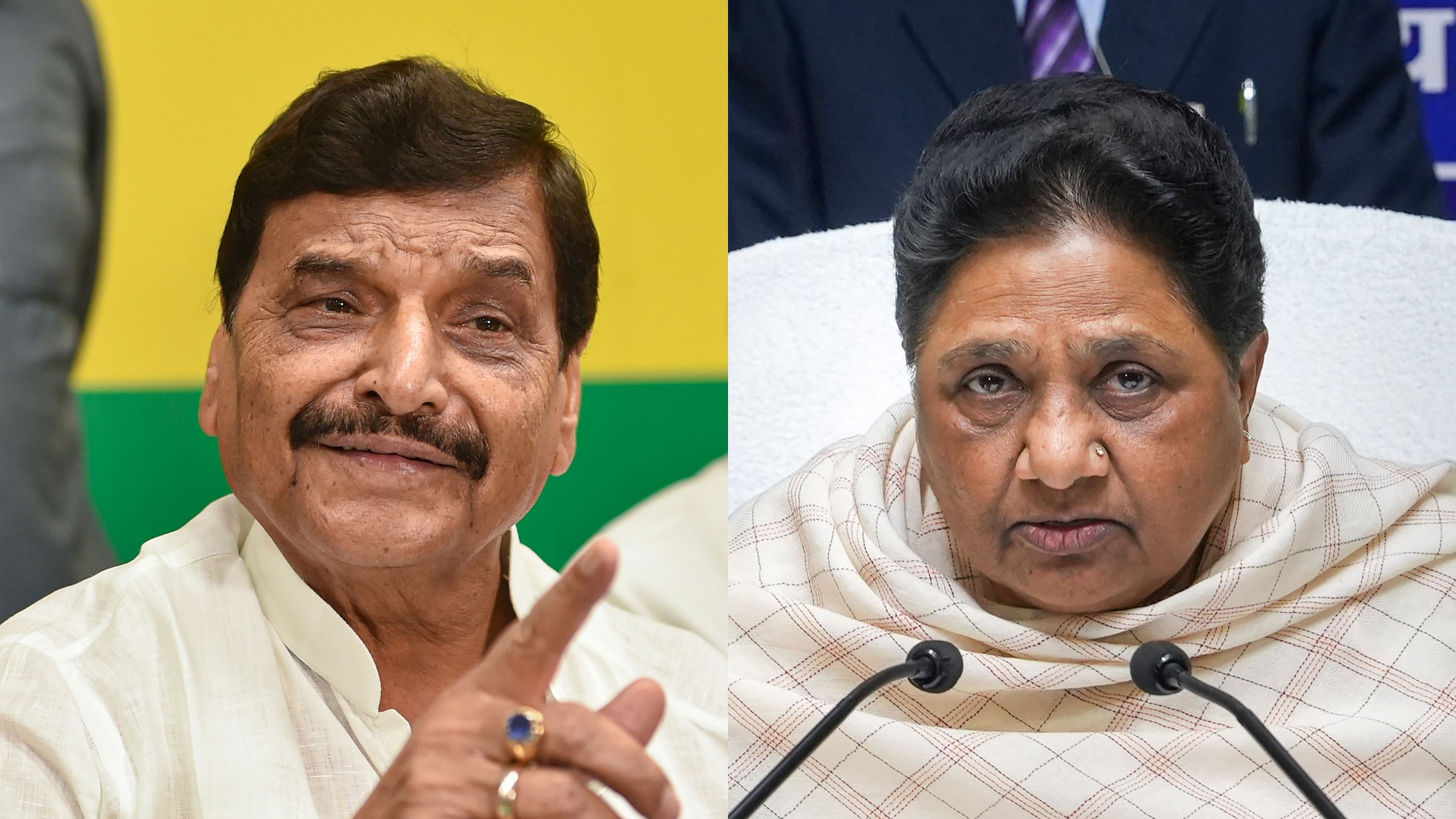 <div class="paragraphs"><p>Samajwadi Party leader Shivpal Yadav (L) and BSP chief Mayawati (R).</p></div>