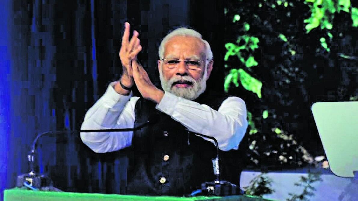 <div class="paragraphs"><p>PM Narendra Modi at the release of the 'Tiger Census' data at a session of commemoration of 50 years of Project Tiger, at Mysuru University, in Mysuru.&nbsp;</p></div>