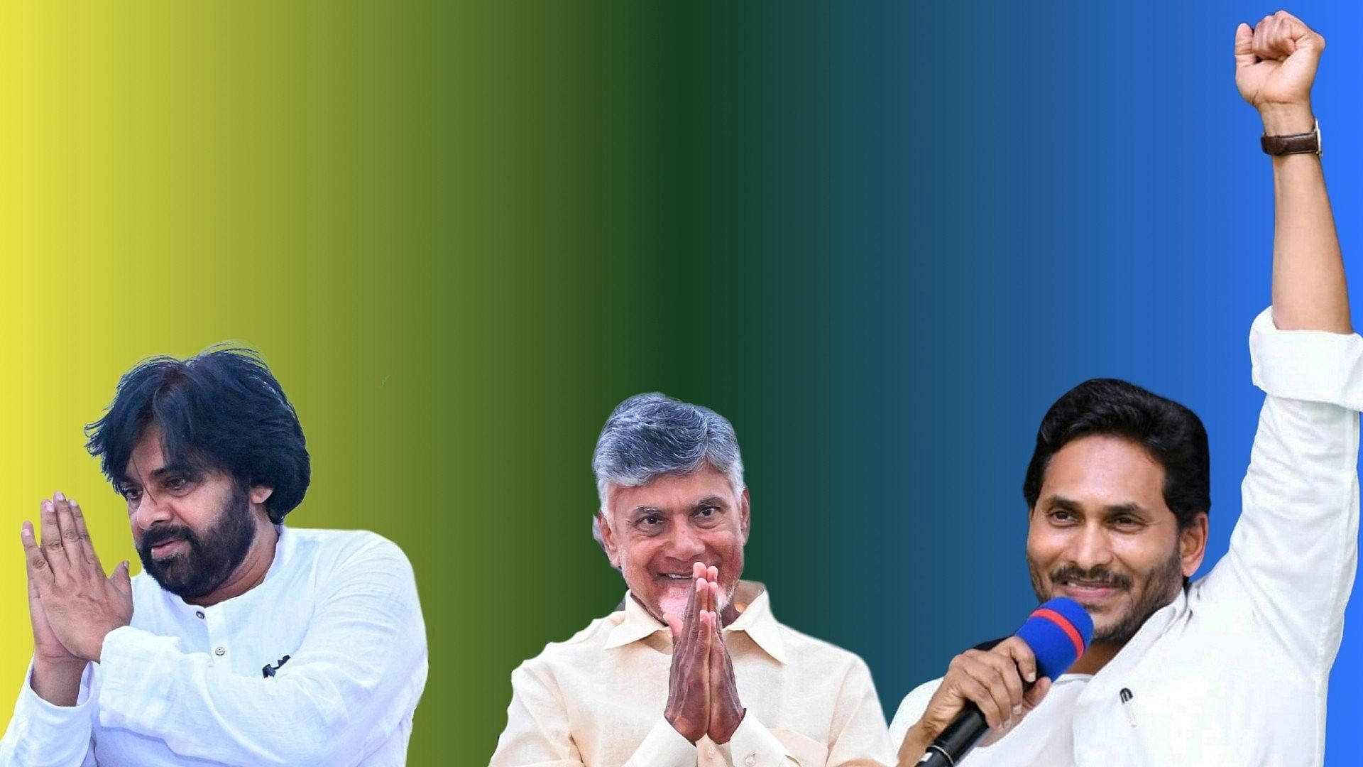 <div class="paragraphs"><p>JanaSena party President Pawan Kalyan,&nbsp;TDP President N Chandrababu Naidu and&nbsp;YSRCP chief Y S Jagan Mohan Reddy.</p></div>