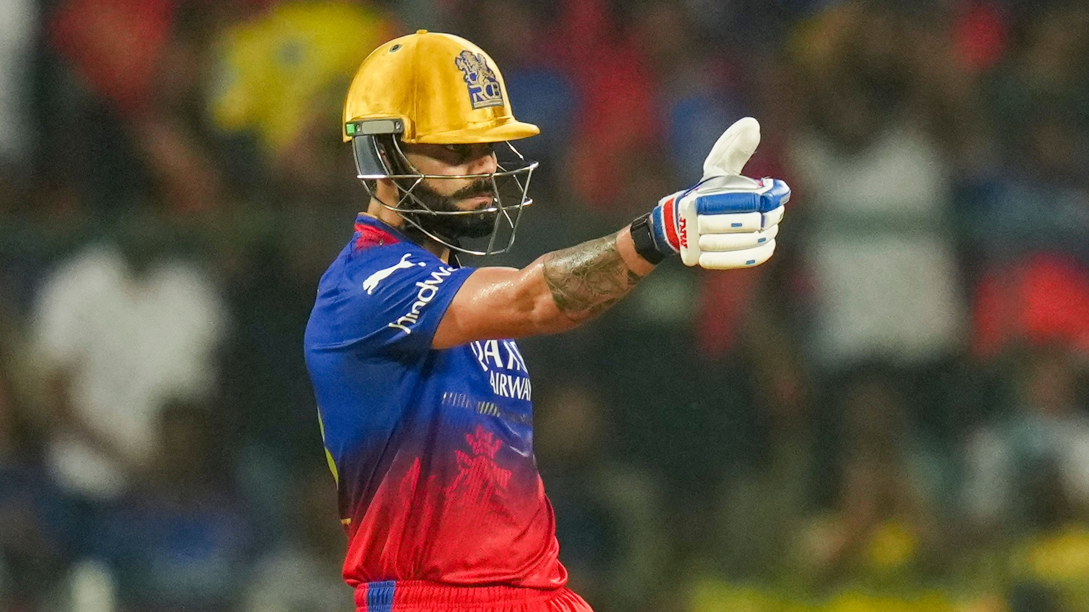 <div class="paragraphs"><p>Royal Challengers Bengaluru batter Virat Kohli during the Indian Premier League (IPL) 2024 cricket match between Royal Challengers Bengaluru and Chennai Super Kings, at M Chinnaswamy Stadium in Bengaluru, Saturday, May 18, 2024. </p></div>