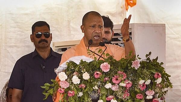 <div class="paragraphs"><p>Uttar Pradesh Chief Minister Yogi Adityanath addresses a public meeting for the Lok Sabha polls at Karchana near Prayagraj, Sunday, May 19, 2024.</p></div>