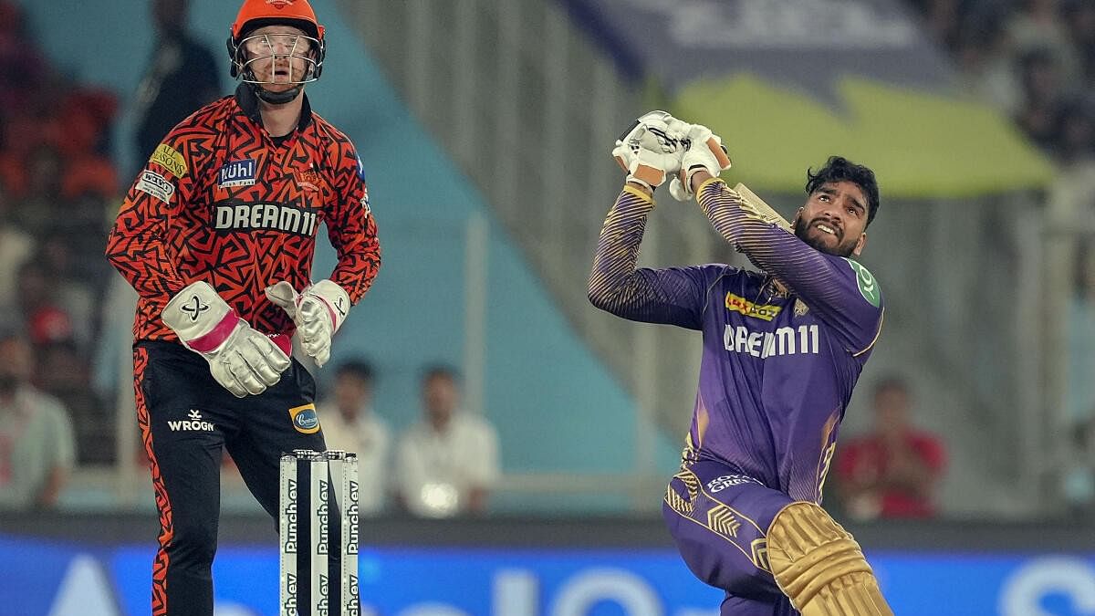 <div class="paragraphs"><p>KKR's Venkatesh Iyer plays a shot during the IPL 2024 T20 cricket match between Kolkata Knight Riders and Sunrisers Hyderabad.&nbsp;</p></div>