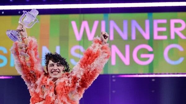 <div class="paragraphs"><p>Nemo representing Switzerland holds the Eurovision sculpture after winning during the Grand Final of the 2024 Eurovision Song Contest, in Malmo, Sweden.</p></div>