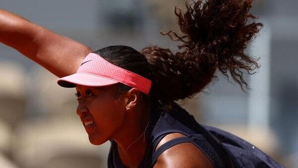 <div class="paragraphs"><p>Japan's Naomi Osaka in action during her first round match against Italy's Lucia Bronzetti.</p></div>