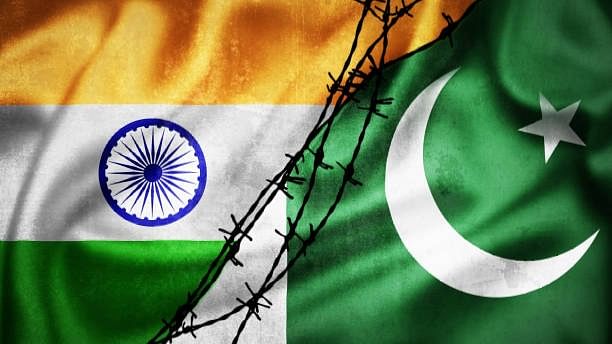 <div class="paragraphs"><p>Representative image showing flags of India and Pakistan divided by a barbed wire.</p></div>