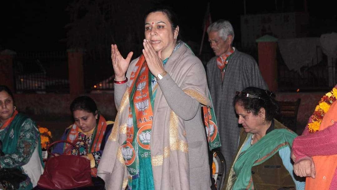 <div class="paragraphs"><p>BJP Himachal Pradesh vice president Rashim Dhar Sood. She is one of the BJP members booked for singing 'political bhajans' on the premises of Maa Shoolini temple in  Solan district, Himachal Pradesh.</p></div>