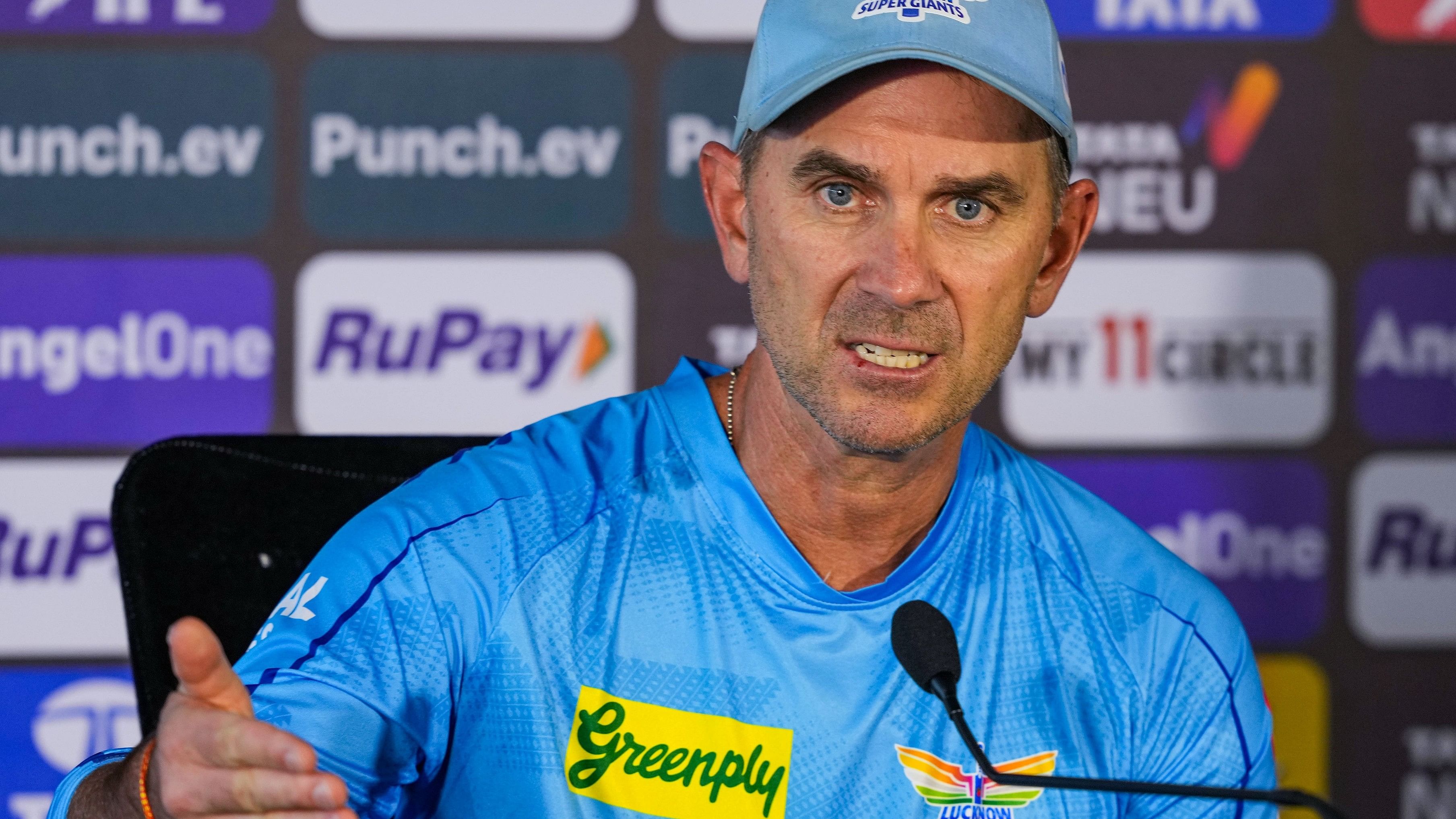 <div class="paragraphs"><p> LSG coach Justin Langer during a press conference on the eve of an IPL match.</p></div>