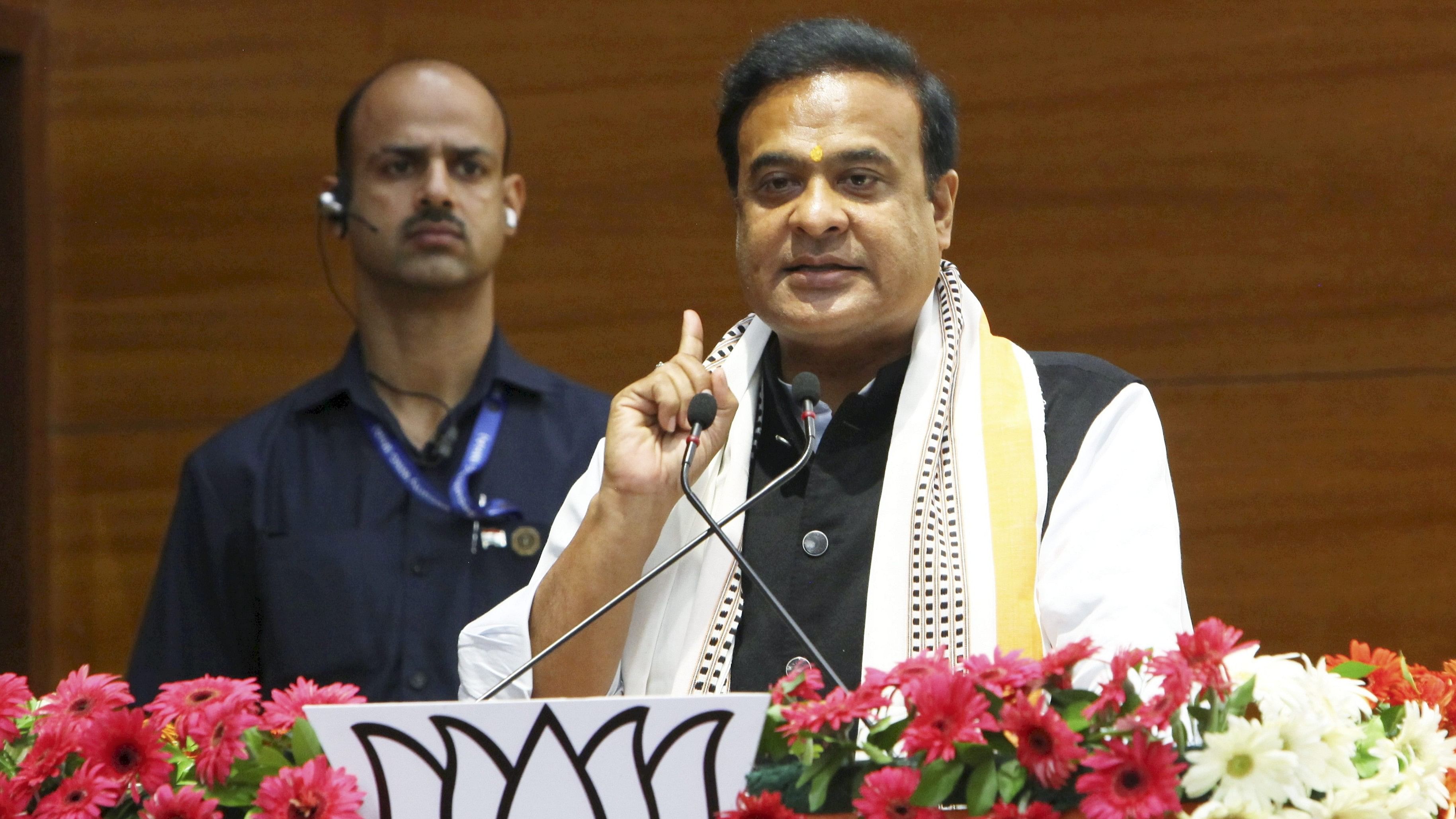 <div class="paragraphs"><p>Assam Chief Minister Himanta Biswa Sarma speaks during the Meet &amp; Greet programme of People of North East and West Bengal, in New Delhi, Sunday.</p></div>