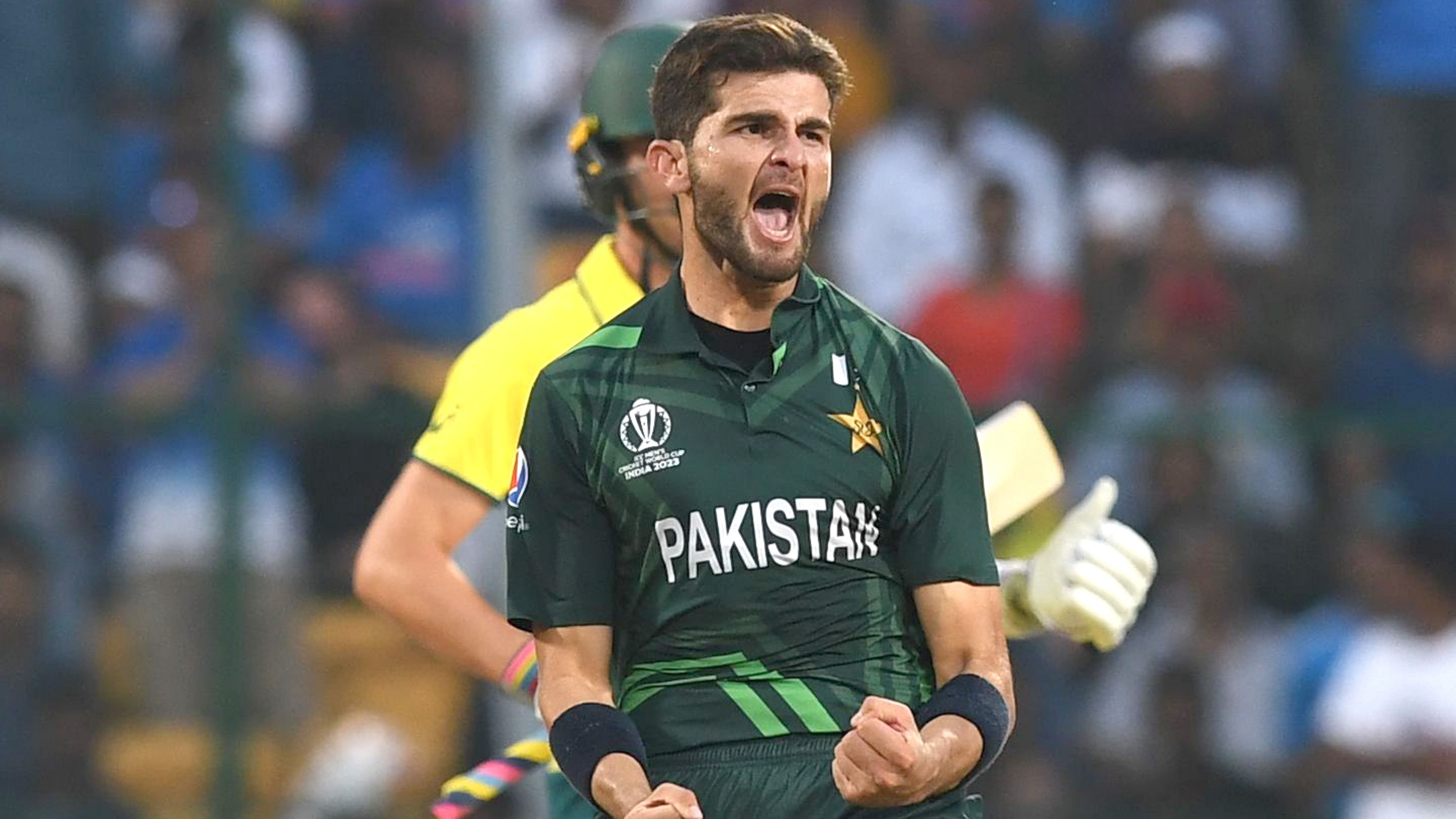 <div class="paragraphs"><p>Shaheen Shah Afridi of Pakistan cricket team player celebrate after taking five wicket against Australia.</p></div>