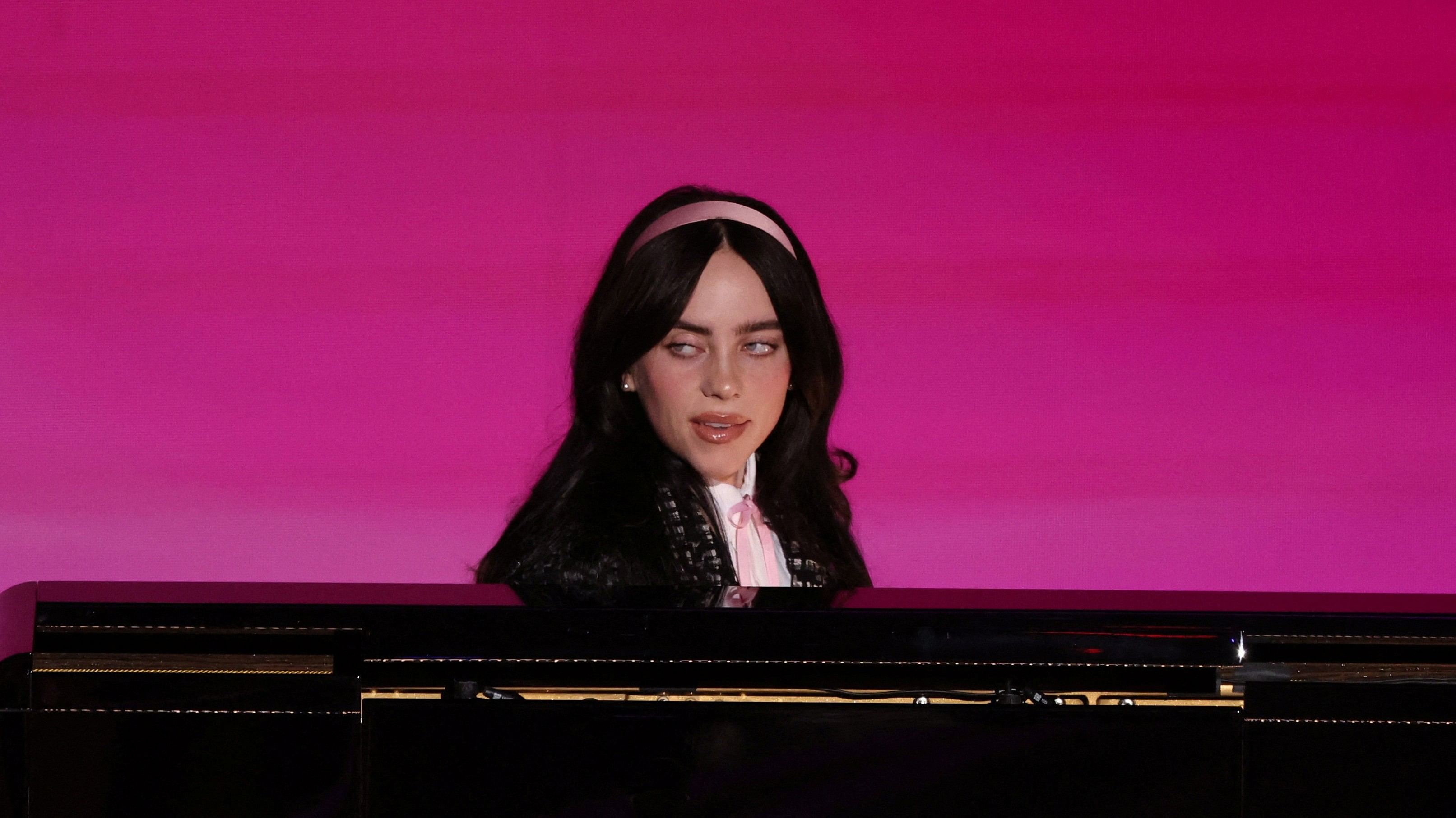 <div class="paragraphs"><p>Billie Eilish performs "What Was I Made For?" from the film "Barbie" during the Oscars show at the 96th Academy Awards in Hollywood, Los Angeles, California, US, March 10, 2024. </p></div>