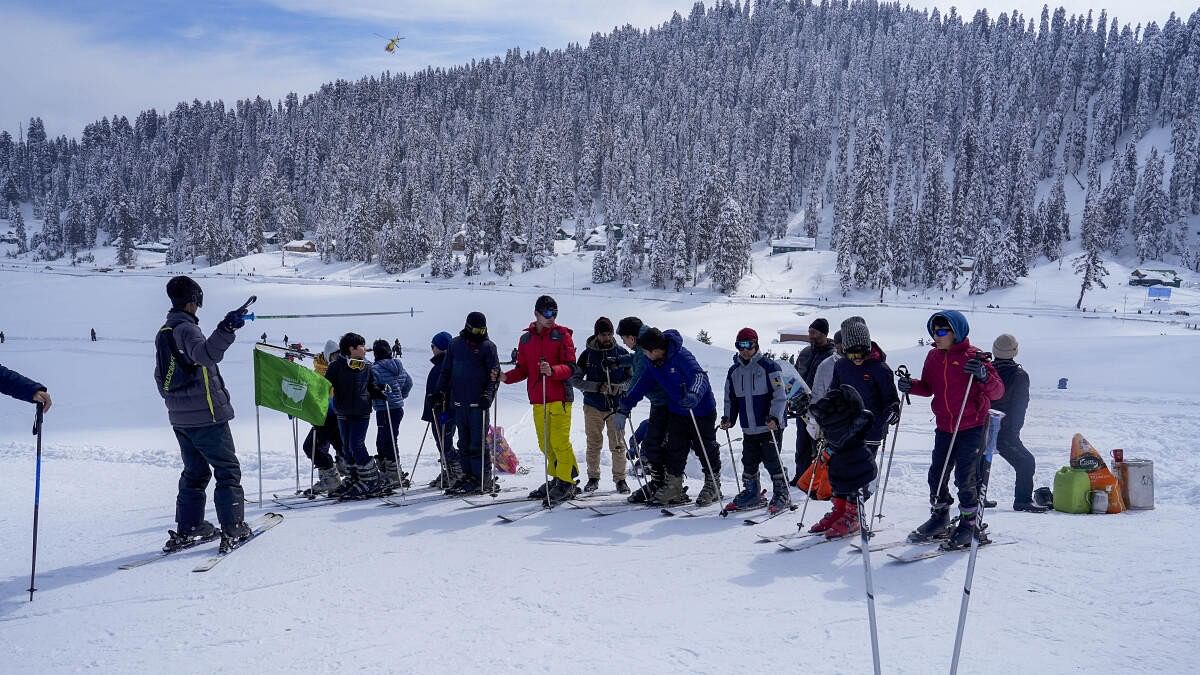 <div class="paragraphs"><p>Gulmarg: An instructor teaches local children skiing at the ski resort of Gulmarg after fresh snowfall, in north Kashmir, Friday, Feb. 23, 2024. Image for representation.</p></div>