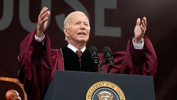 <div class="paragraphs"><p>US President Joe Biden addresses Morehouse College graduates during a commencement ceremony in Atlanta, Georgia on May 19, 2024. </p></div>