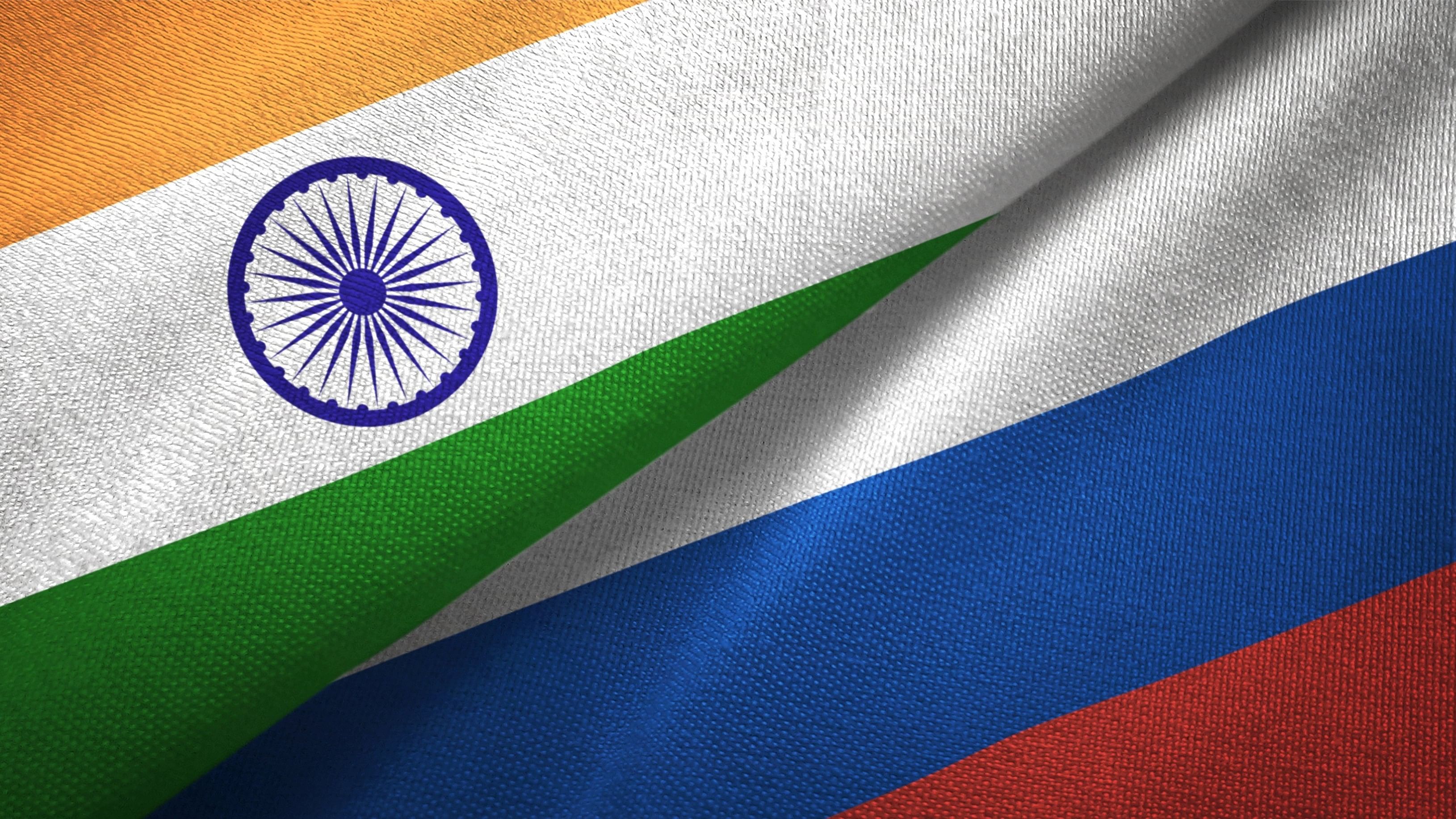 <div class="paragraphs"><p>Flags of India and Russia.</p></div>