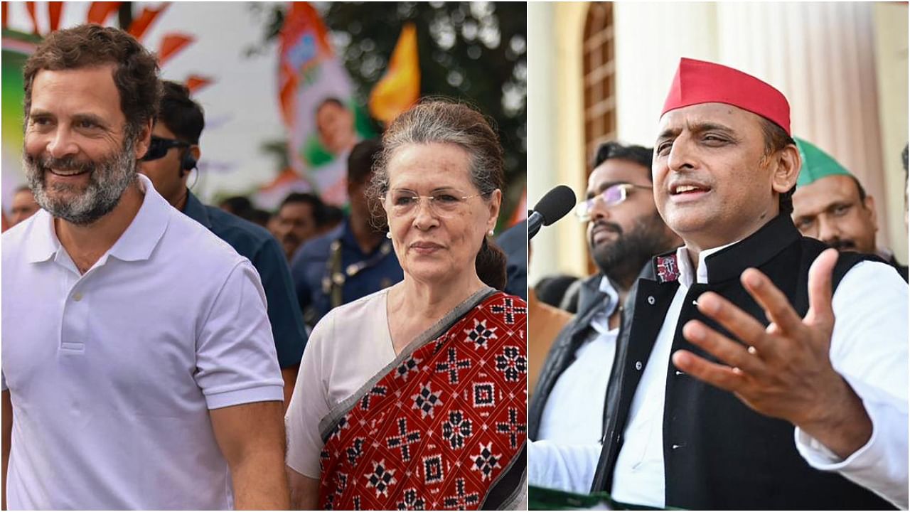 <div class="paragraphs"><p>Rahul Gandhi with his mother Sonia(L), Samajwadi party chief Akhilesh Yadav.&nbsp;</p></div>