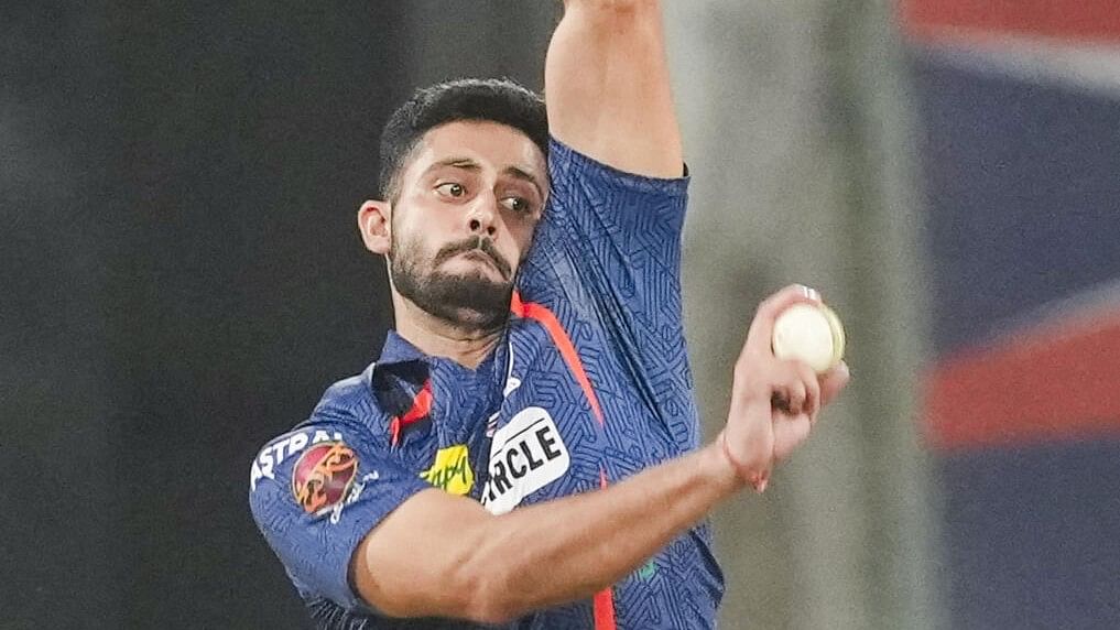 <div class="paragraphs"><p>Lucknow Super Giants player Yudhvir Singh bowls a delivery.</p></div>