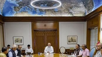 <div class="paragraphs"><p>Narendra Modi holds a meeting to review response and preparedness for Cyclone Remal, in New Delhi, Sunday, May 26</p></div>