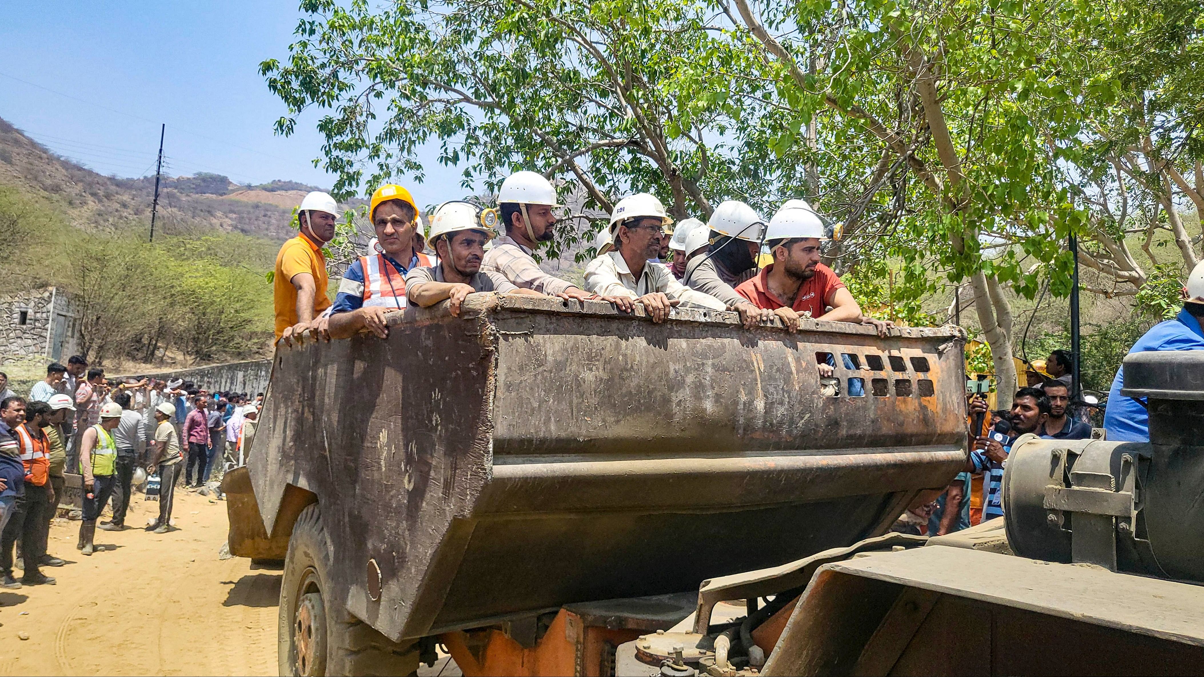 <div class="paragraphs"><p>Rescue and relief work after a lift collapsed at Kolihan mine, in Jhunjhunu district, Rajasthan.</p></div>