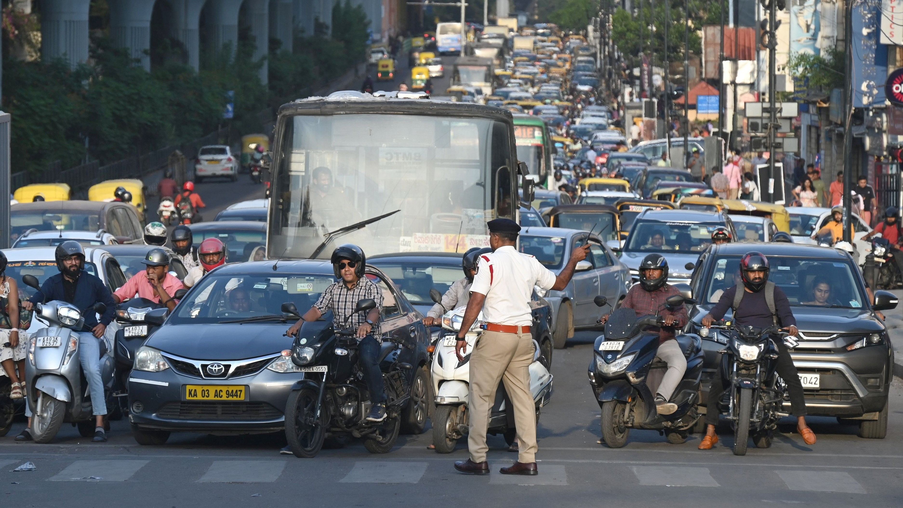 <div class="paragraphs"><p>Bengaluru traffic police have restricted all vehicles from Basaveshwara Circle towards Cauvery theatre.</p></div>