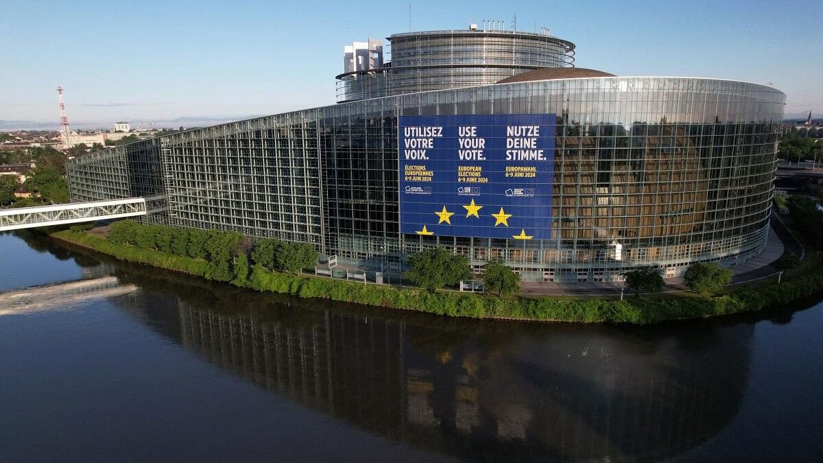 <div class="paragraphs"><p>A drone view shows the European Parliament building in Strasbourg, France.</p></div>