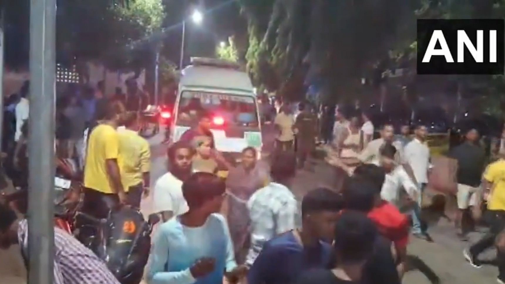 <div class="paragraphs"><p>Ambulance arrives as several injured after firecrackers exploded during Lord Jagannath's Chandan Yatra festival.</p></div>