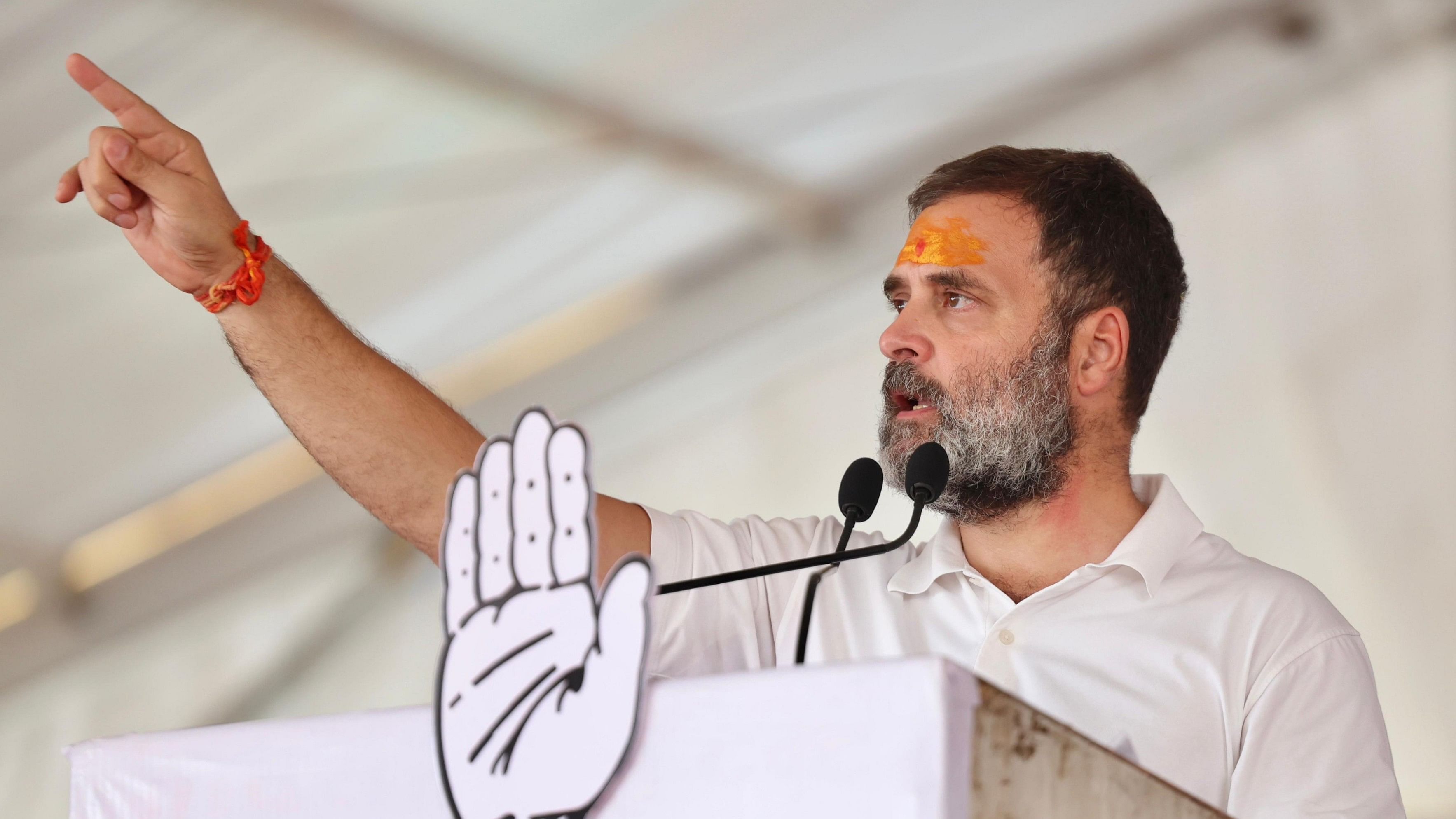 <div class="paragraphs"><p>Congress leader Rahul Gandhi at a campaign rally in Madhya Pradesh</p></div>