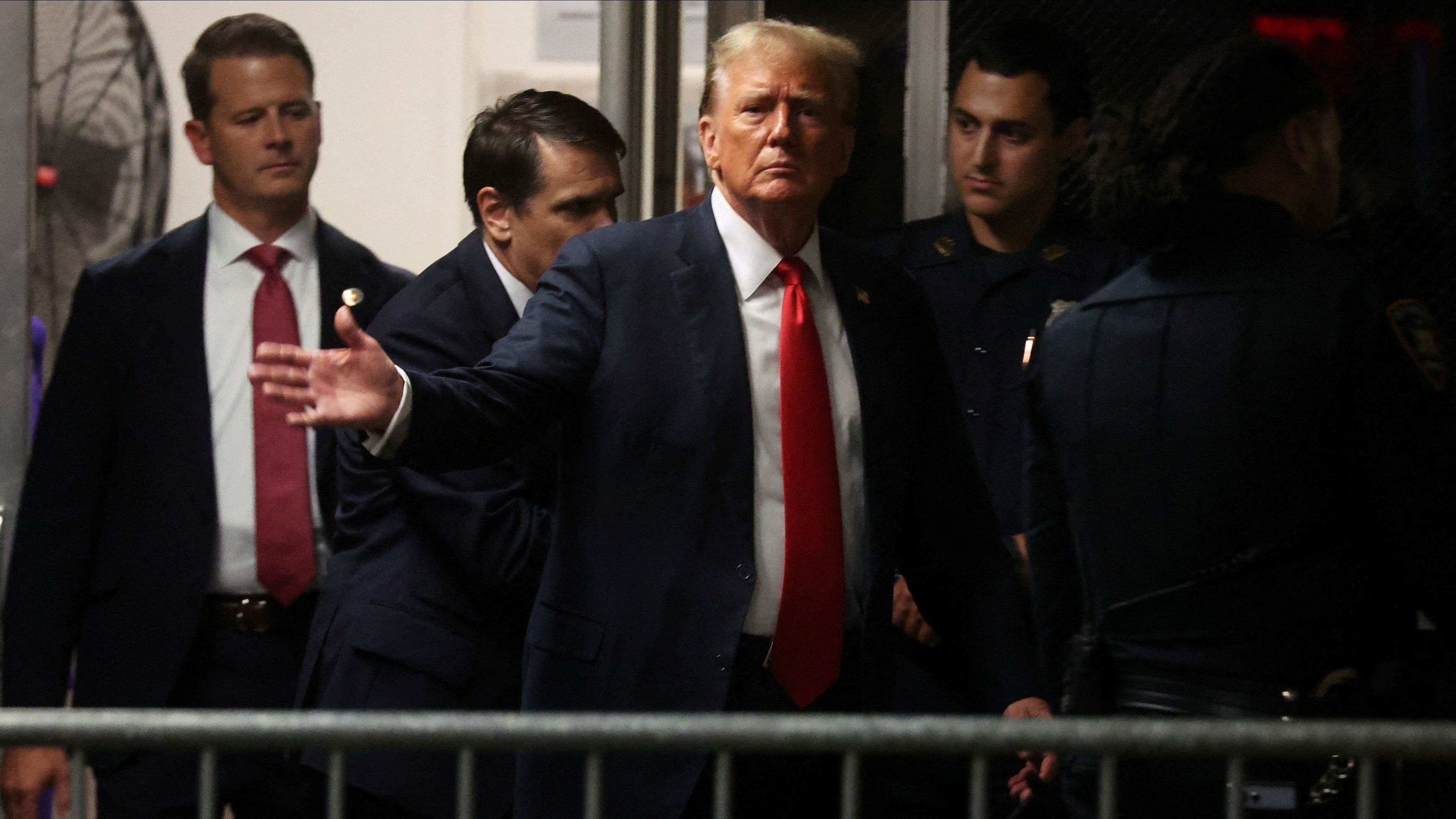 <div class="paragraphs"><p>Former US President Donald Trump returns after a break in his criminal trial for allegedly covering up hush money payments at Manhattan Criminal Court on May 28, 2024 in New York City, USA.</p></div>