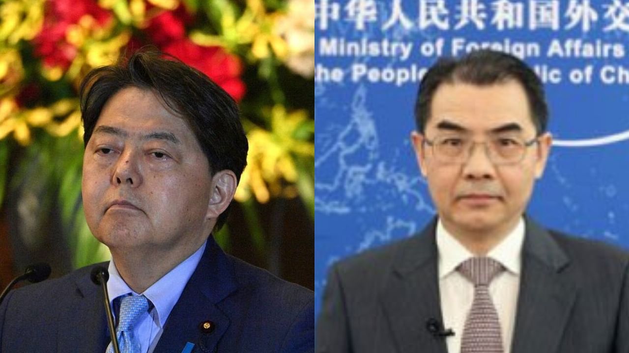 <div class="paragraphs"><p>Japan's&nbsp;chief cabinet secretary Yoshimasa Hayashi (L) and&nbsp;Chinese ambassador in Tokyo&nbsp;Wu Jianghao (R).</p></div>