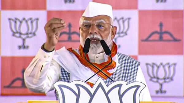 <div class="paragraphs"><p>Prime Minister Narendra Modi addresses a camapign rally for Lok Sabha polls,&nbsp;in Dindori district, Maharashtra, Wednesday, May 15, 2024. </p></div>