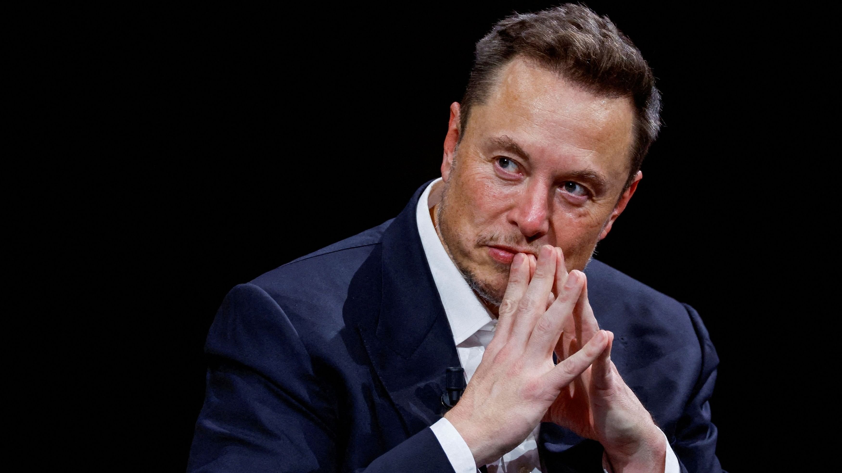 <div class="paragraphs"><p>Elon Musk, owner of X, formerly Twitter, gestures as he attends a conference in Paris.</p></div>
