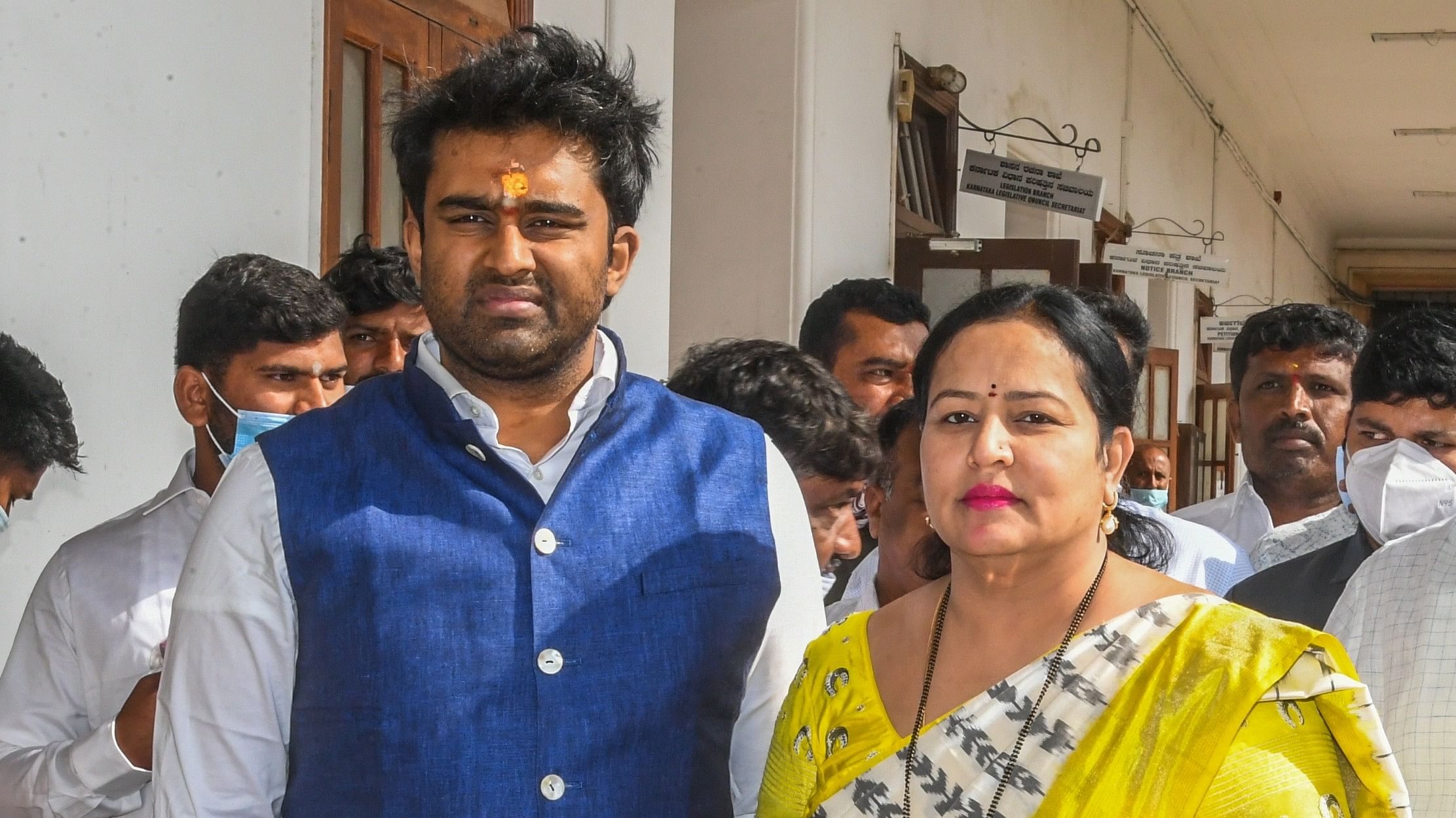 <div class="paragraphs"><p>File photo of Suraj Revanna with mother Bhavani Revanna</p></div>