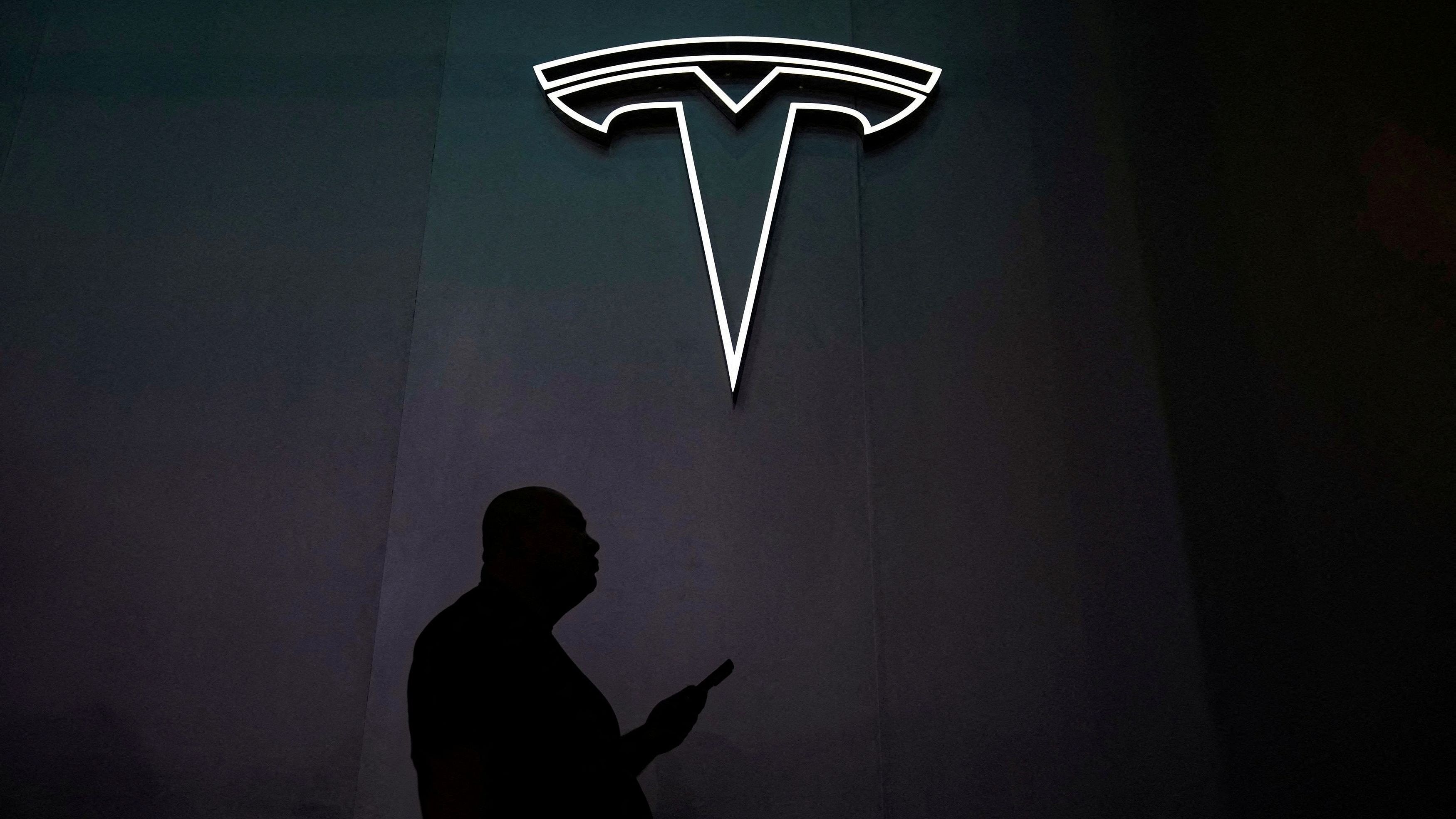 <div class="paragraphs"><p>Tesla logo.&nbsp;</p></div>