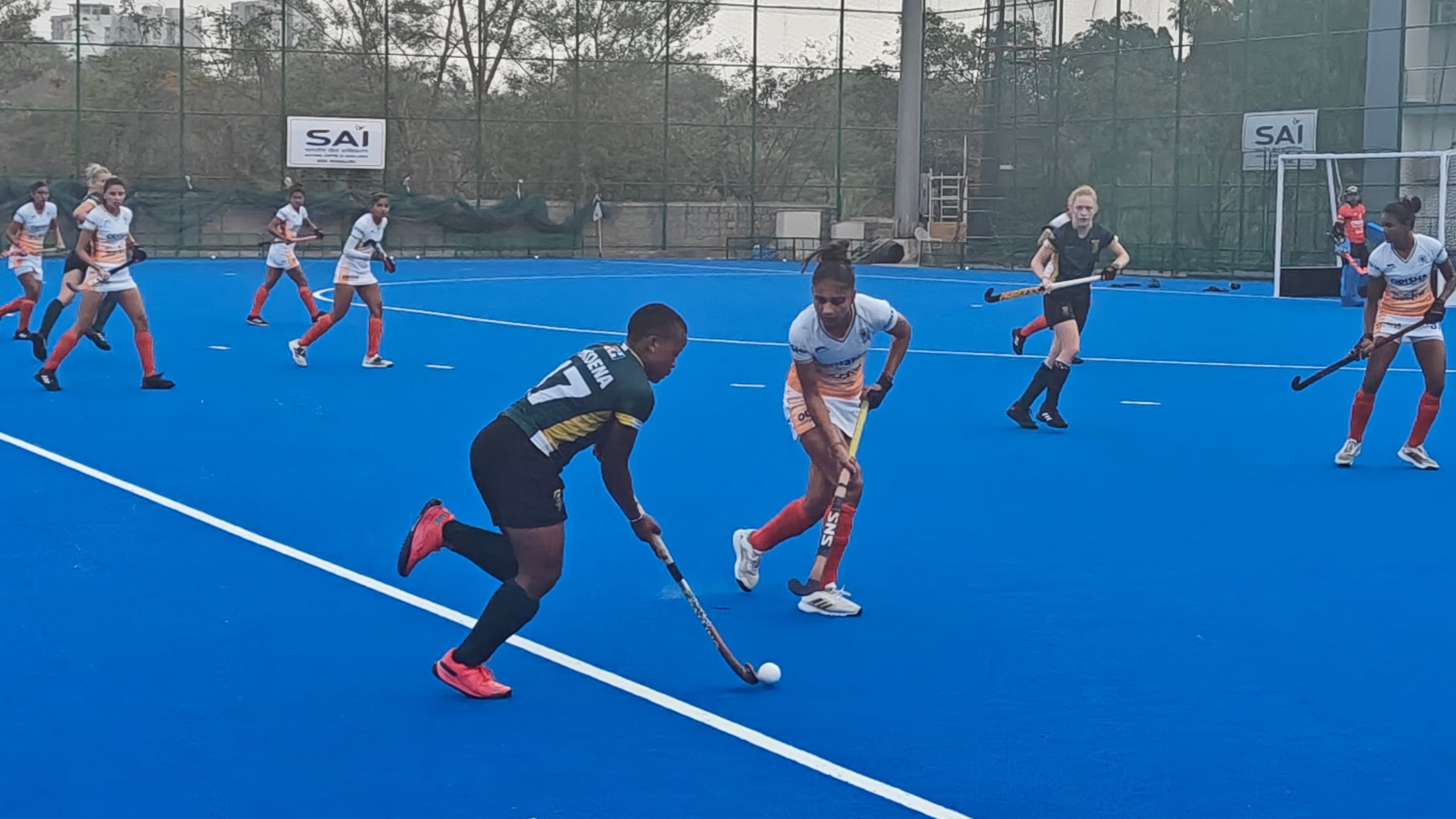 <div class="paragraphs"><p>The South African hockey team in action against an Indian team during a friendly at the SAI Southern Centre in Bengaluru. </p></div>