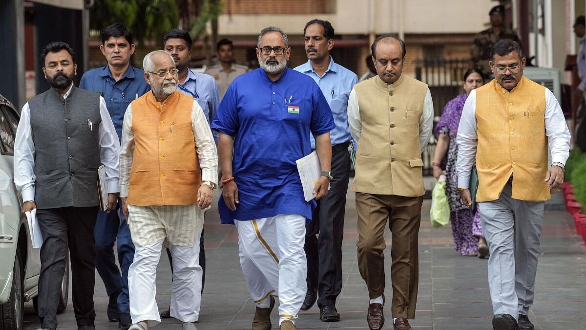 <div class="paragraphs"><p>File photo of BJP leaders Rajeev Chandrasekhar, Sudhanshu Trivedi, Om Pathak and others. (Representative image)</p></div>