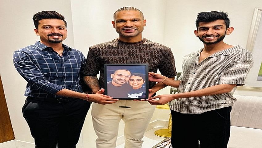 <div class="paragraphs"><p><em><strong>Rajat Vallabh, Head of product &amp; Design, CREX with ace cricketer Shikhar Dhawan and Devansh Sharma, Head of Marketing &amp; Partnerships, CREX(Left To Right)</strong></em></p></div>