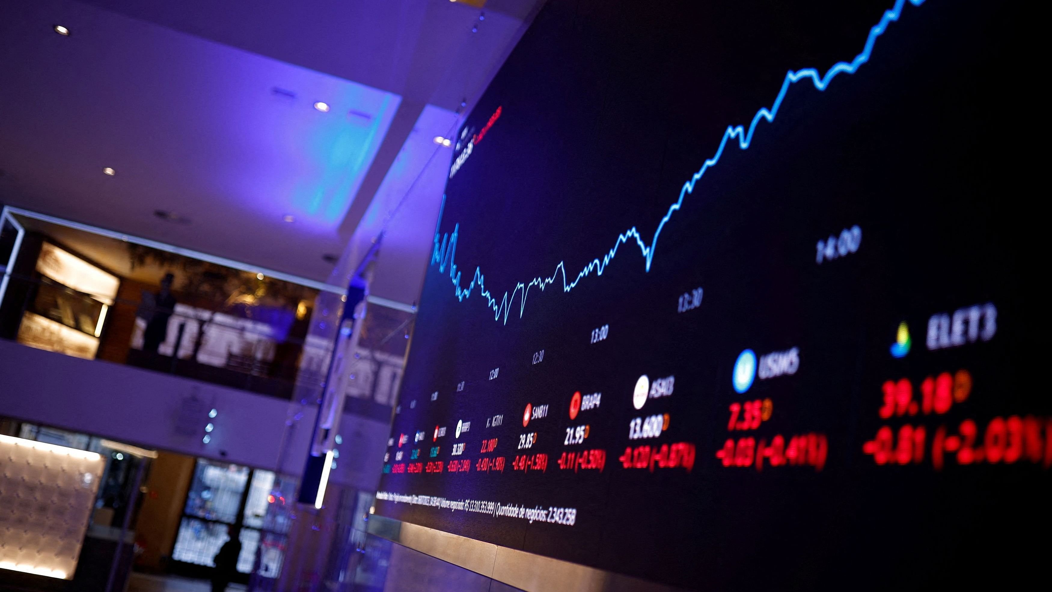 <div class="paragraphs"><p>Representative image of an electronic board showing a graph of stock market indices.</p></div>